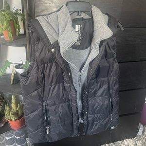 Marc New York black puffer vest with hood